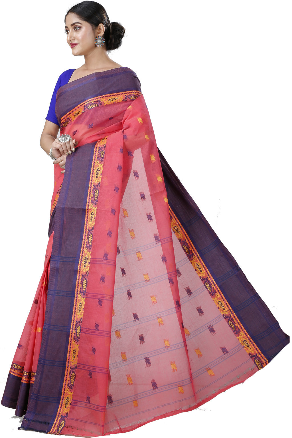 Purple Pure Cotton Provati Tant Saree (1075)
